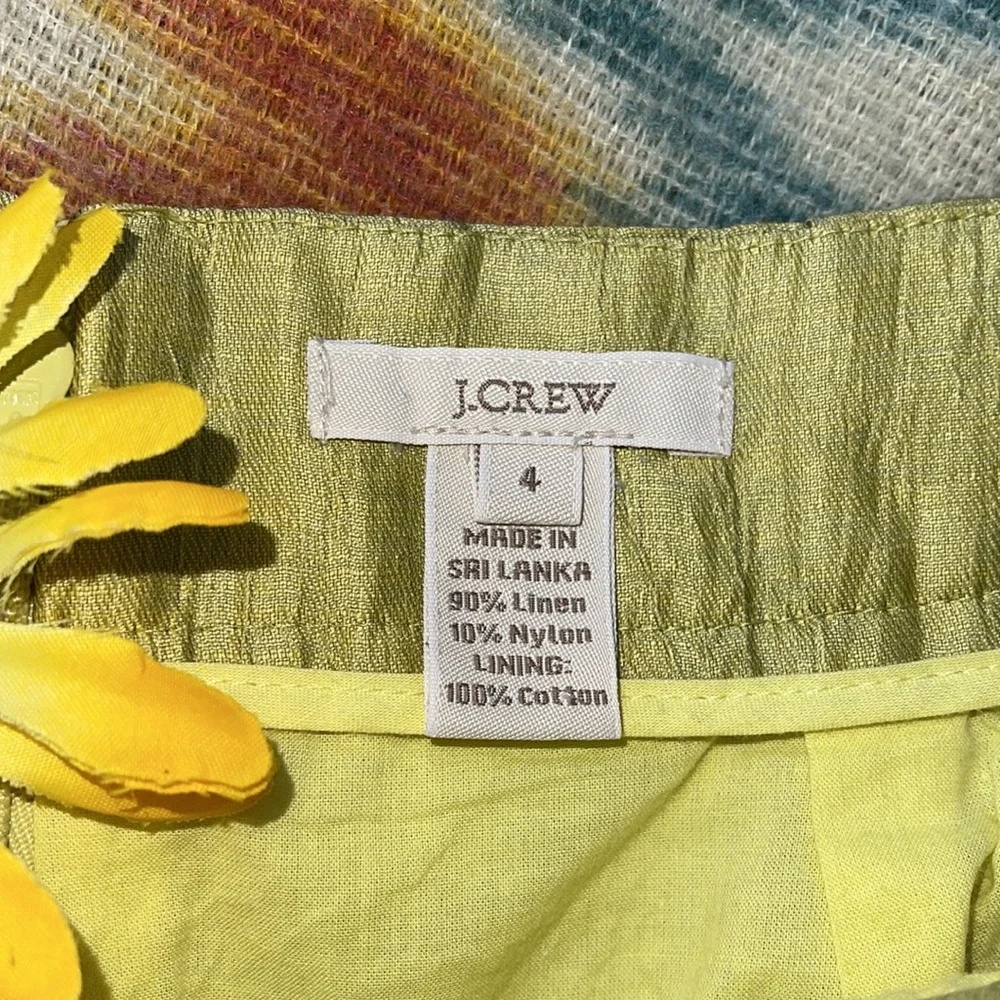 🌺 J.Crew; ADORABLE & RARE Pistachio Green Linen Lined Short Skirt; Misses Sz 4! - Picture 2 of 7
